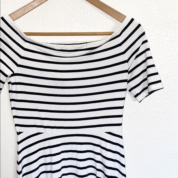 WHBM Striped Skater Off Shoulder Mini Dress - Picture 2 of 11